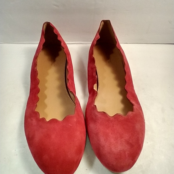 J Crew Scalloped Suede Ballet Flats Shoes Women's sz 8.5. - Picture 2 of 9